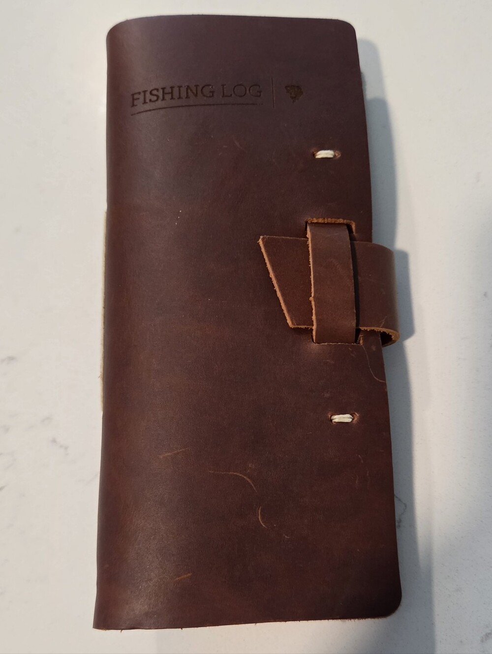 Brown Leather Fishing Log Book